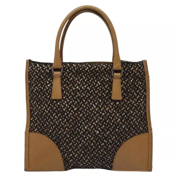 PRADA Hand Bag Wool Brown Auth - Picture 9 of 16